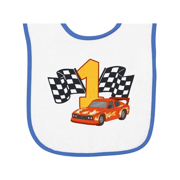 Inktastic Number One Race Car Baby Terry Cloth Bib