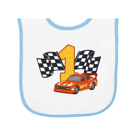 Inktastic Number One Race Car Baby Terry Cloth Bib