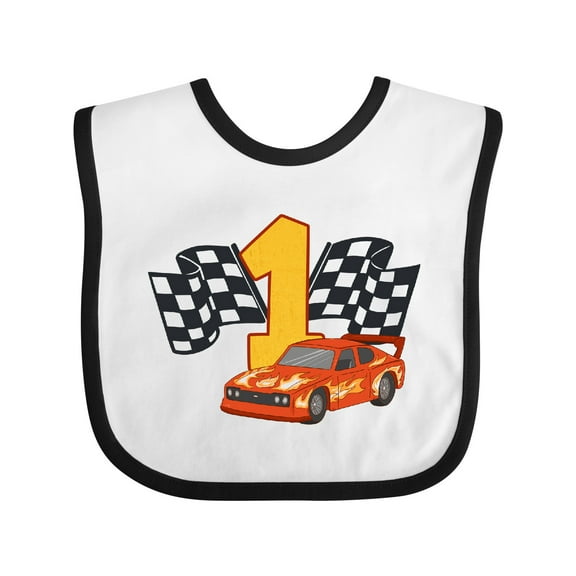 Inktastic Number One Race Car Boys or Girls Baby Bib