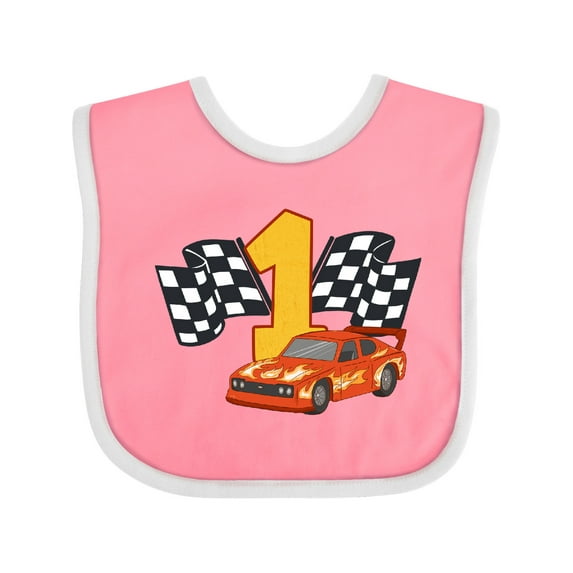 Inktastic Number One Race Car Boys or Girls Baby Bib