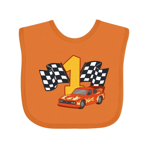 Inktastic Number One Race Car Boys or Girls Baby Bib