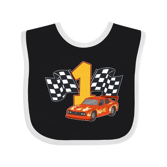 Inktastic Number One Race Car Boys or Girls Baby Bib