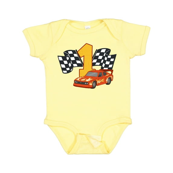 Inktastic Number One Race Car Boys or Girls Baby Bodysuit