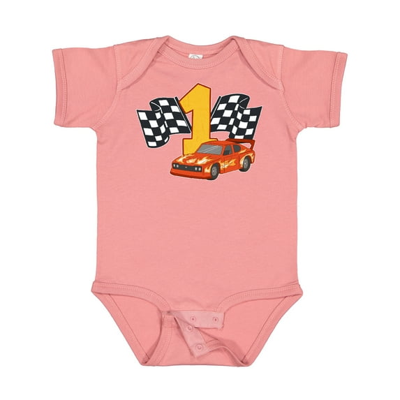 Inktastic Number One Race Car Boys or Girls Baby Bodysuit