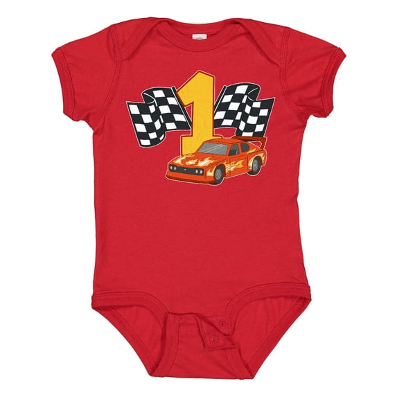 Inktastic Number One Race Car Boys or Girls Baby Bodysuit