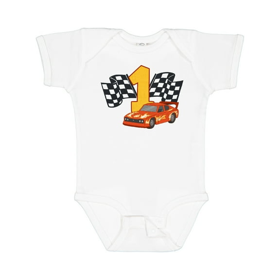 Inktastic Number One Race Car Boys or Girls Baby Bodysuit