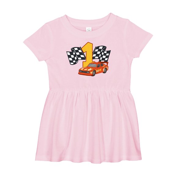 Inktastic Number One Race Car Girls Baby Dress