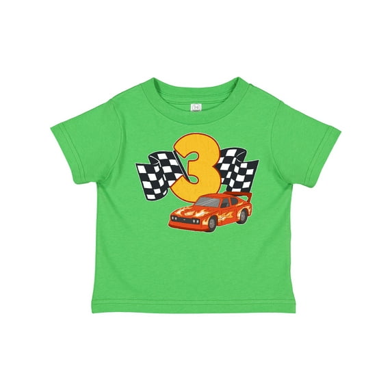 Inktastic Number Three Race Car Boys or Girls Toddler T-Shirt