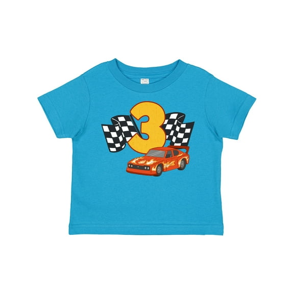 Inktastic Number Three Race Car Boys or Girls Toddler T-Shirt