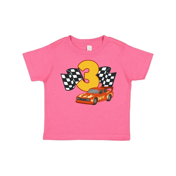Inktastic Number Three Race Car Boys or Girls Toddler T-Shirt