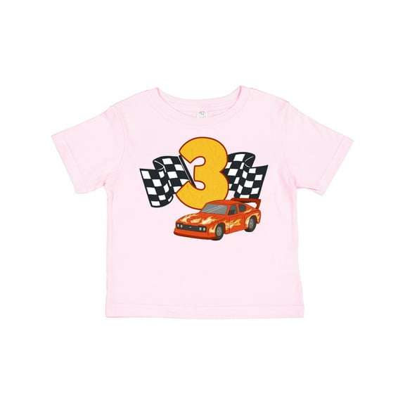 Inktastic Number Three Race Car Boys or Girls Toddler T-Shirt