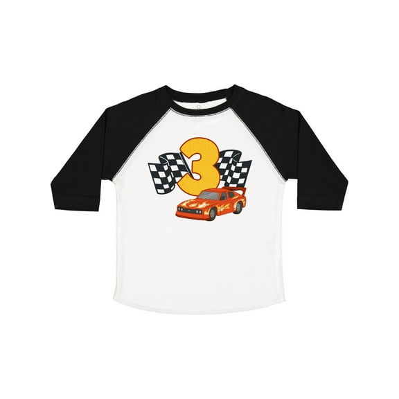 Inktastic Number Three Race Car Boys or Girls Toddler T-Shirt