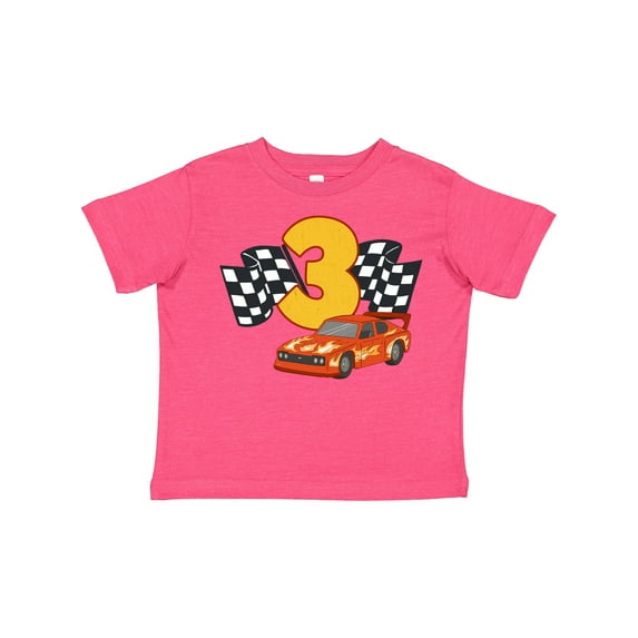 Inktastic Number Three Race Car Boys or Girls Toddler T-Shirt