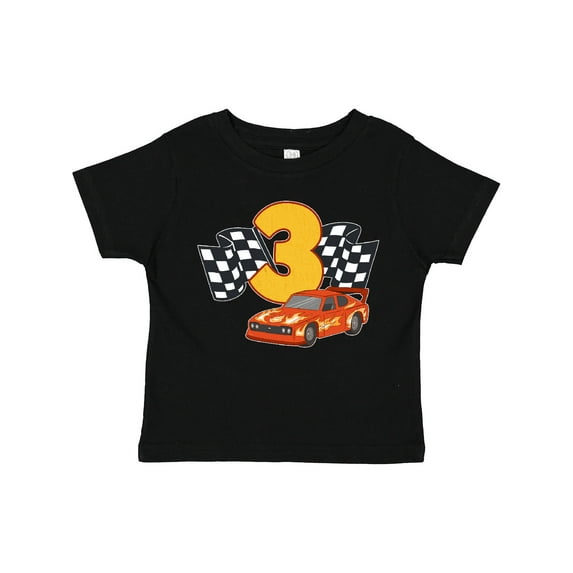 Inktastic Number Three Race Car Boys or Girls Toddler T-Shirt