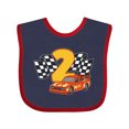 thumbnail image 1 of Inktastic Number Two Race Car Boys or Girls Baby Bib, 1 of 4