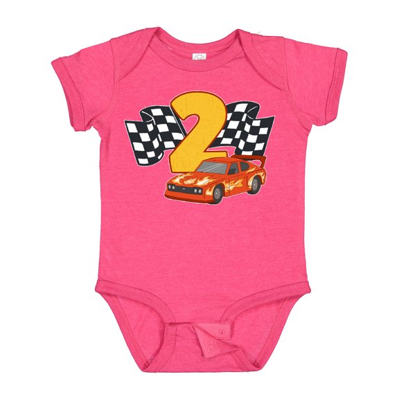 Inktastic Number Two Race Car Boys or Girls Baby Bodysuit