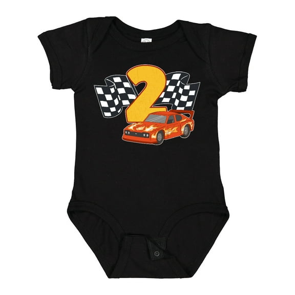 Inktastic Number Two Race Car Boys or Girls Baby Bodysuit