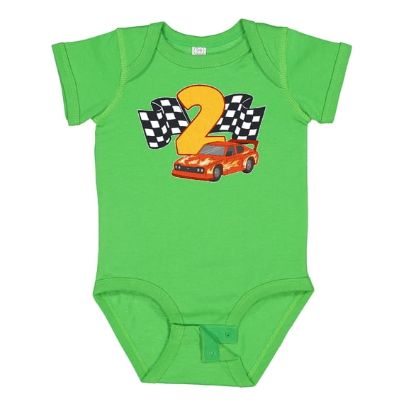 Inktastic Number Two Race Car Boys or Girls Baby Bodysuit