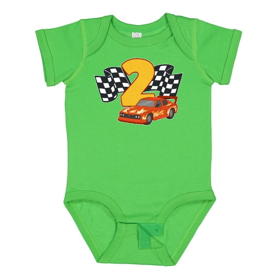 Inktastic Number Two Race Car Boys or Girls Baby Bodysuit