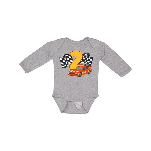 Inktastic Number Two Race Car Boys or Girls Long Sleeve Baby Bodysuit