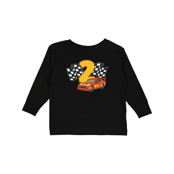 Inktastic Number Two Race Car Boys or Girls Long Sleeve Toddler T-Shirt