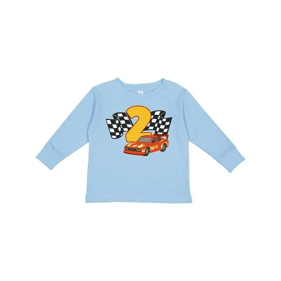 Inktastic Number Two Race Car Boys or Girls Long Sleeve Toddler T-Shirt