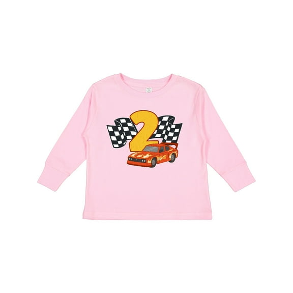 Inktastic Number Two Race Car Boys or Girls Long Sleeve Toddler T-Shirt