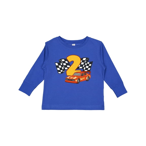 Inktastic Number Two Race Car Boys or Girls Long Sleeve Toddler T-Shirt