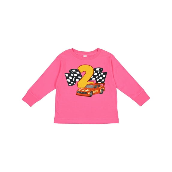 Inktastic Number Two Race Car Boys or Girls Long Sleeve Toddler T-Shirt