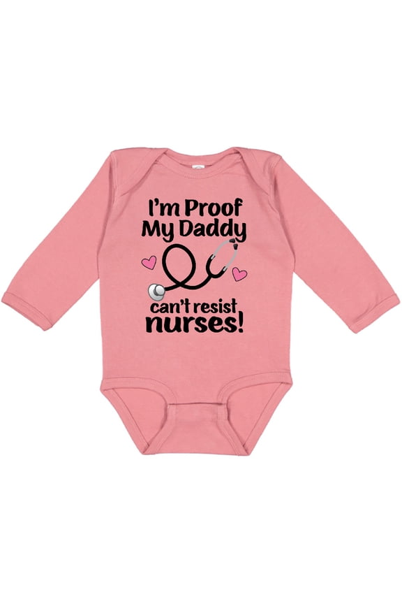 Nurse Mommy Daddy Can't Resist Nurses Girls Long Sleeve Baby Bodysuit