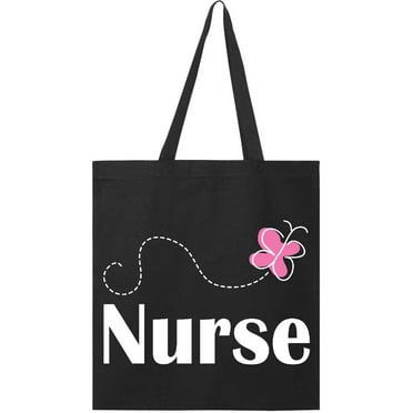 Inktastic Nurse Pink Butterfly Tote Bag