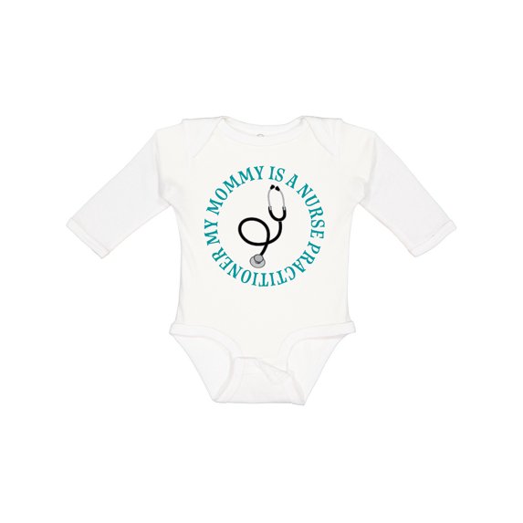 Inktastic Nurse Practitioner Mommy Childs Boys or Girls Long Sleeve Baby Bodysuit