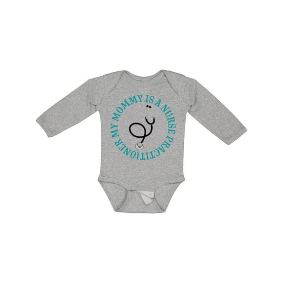 Inktastic Nurse Practitioner Mommy Childs Boys or Girls Long Sleeve Baby Bodysuit