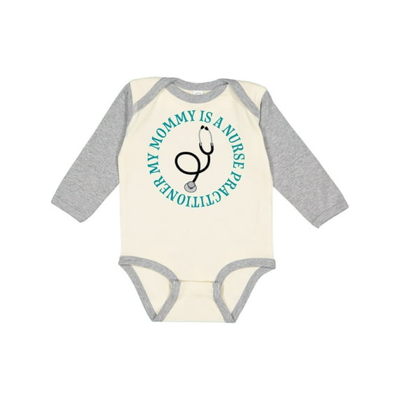 Inktastic Nurse Practitioner Mommy Childs Boys or Girls Long Sleeve Baby Bodysuit