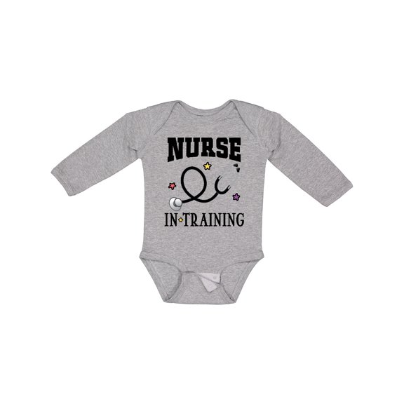Inktastic Nurse in Training Nursing Gift Girls Long Sleeve Baby Bodysuit