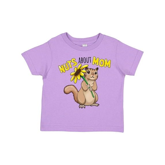 Inktastic Nuts About Mom Cute Chipmunk with Sunflower Boys or Girls Toddler T-Shirt
