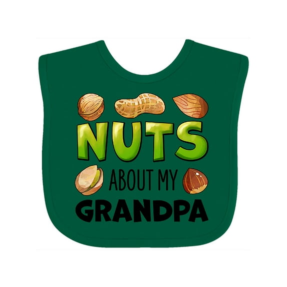 Inktastic Nuts About My Grandpa Peanut, Almond, Pistachio Boys or Girls Baby Bib