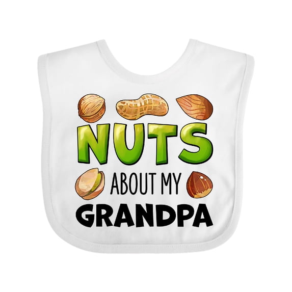 Inktastic Nuts About My Grandpa Peanut, Almond, Pistachio Boys or Girls Baby Bib