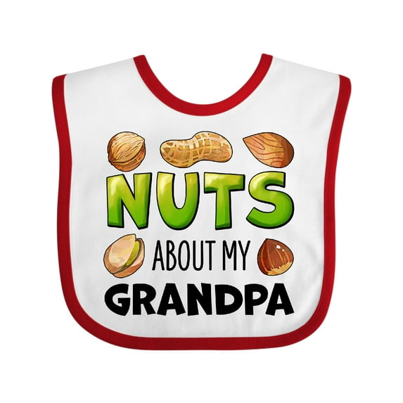 Inktastic Nuts About My Grandpa Peanut, Almond, Pistachio Boys or Girls Baby Bib