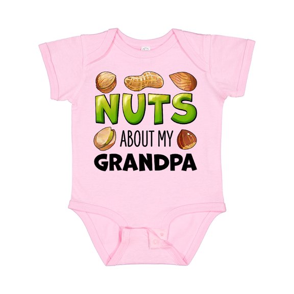 Inktastic Nuts About My Grandpa Peanut, Almond, Pistachio Boys or Girls Baby Bodysuit