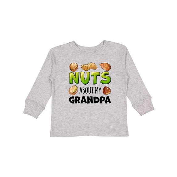 Inktastic Nuts About My Grandpa Peanut, Almond, Pistachio Boys or Girls Long Sleeve Toddler T-Shirt