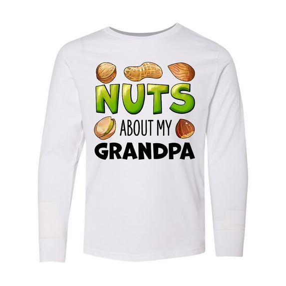 Inktastic Nuts About My Grandpa Peanut, Almond, Pistachio Long Sleeve Youth T-Shirt