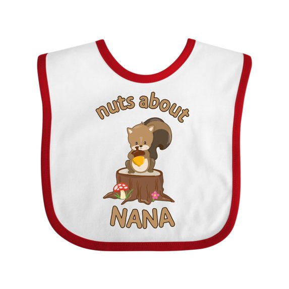 Inktastic Nuts About Nana Boys or Girls Baby Bib