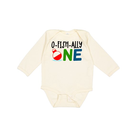 Inktastic O-fish-ally One Boys or Girls Long Sleeve Baby Bodysuit