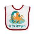 thumbnail image 1 of Inktastic O is for Octopus Monogram Boys or Girls Baby Bib, 1 of 4