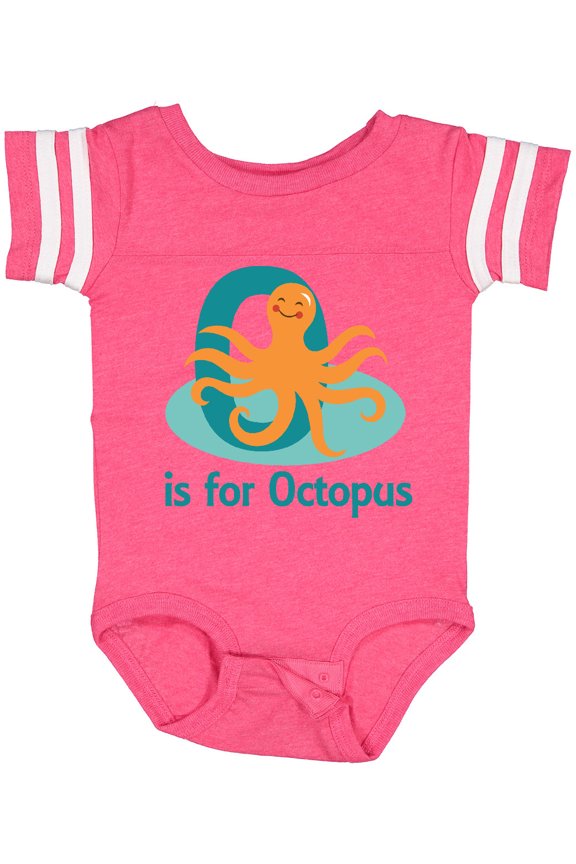 O is for Octopus monogram Boys or Girls Baby Bodysuit