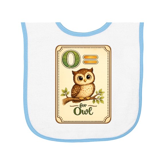 Inktastic O is for Owl Baby Terry Cloth Bib