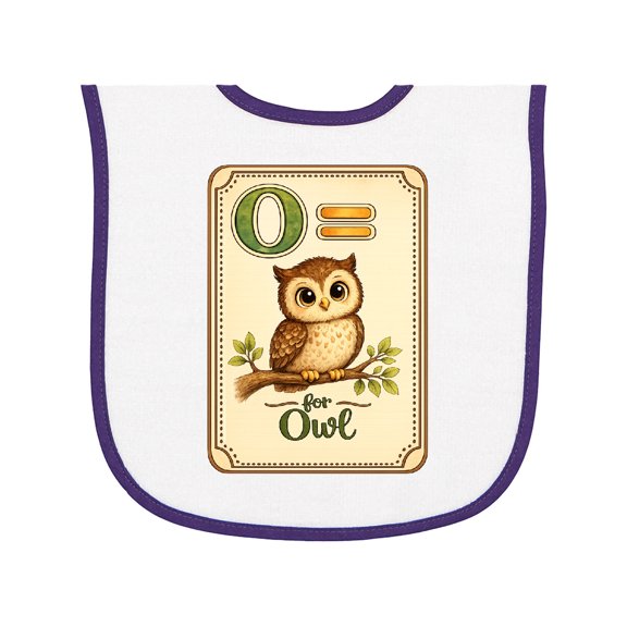 Inktastic O is for Owl Baby Terry Cloth Bib