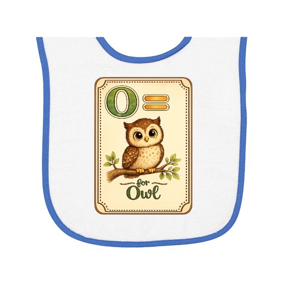 Inktastic O is for Owl Baby Terry Cloth Bib