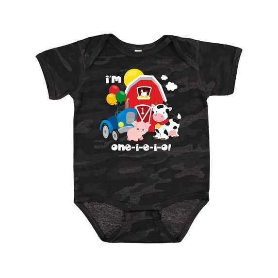 Inktastic One-i-e-i-o 1st Birthday Boys or Girls Baby Bodysuit